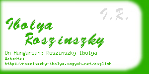 ibolya roszinszky business card